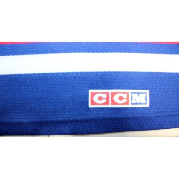 NHL Hockey Vintage Retro 90s LYNX Sewn Jersey Small CCM Maska Air-Knit Blue - Picture 5 of 5